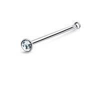 2mm Round Rhinestone Silver Bone Nose Stud NSKD-12
